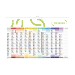 Calendrier bancaire maxi avec dos blanc 65x43 cm