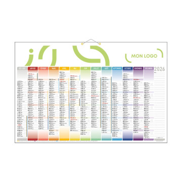 Calendrier bancaire maxi avec dos blanc 65x43 cm