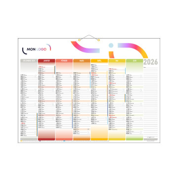 Calendrier bancaire standard 55x40,5 cm marquage quadri
