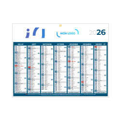 Calendrier classique medium bleu 42x32 cm marquage quadri