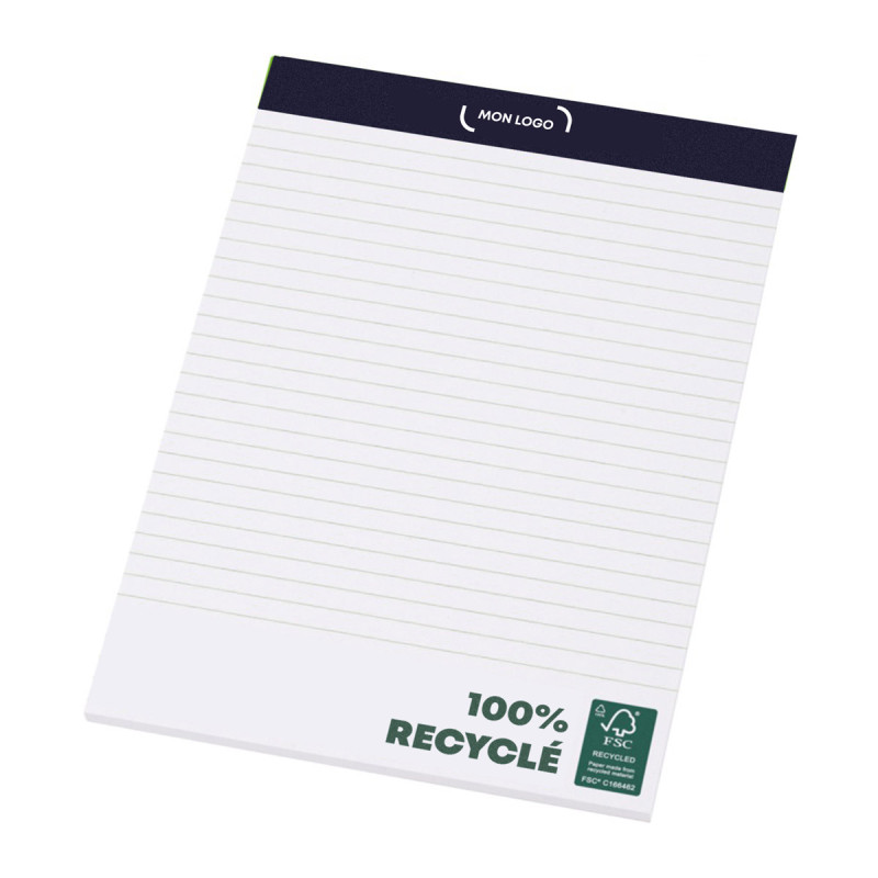Bloc-notes A5 recyclé sans couverture 50 feuilles