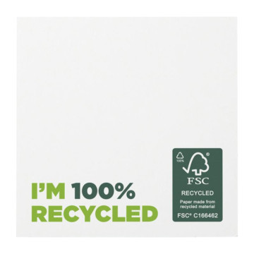 Mémos repositionnables 100 feuilles papier recyclé FSC® 7,5 x 7,5 cm