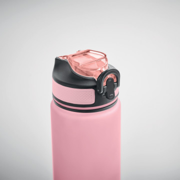 Bouteille en rPET avec marqueurs d'hydratation et paille 1 L