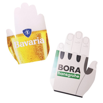 Main géante en carton marquage quadri