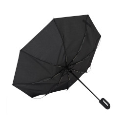 Parapluie pliable tempête en rPET ouverture et fermeture auto noir