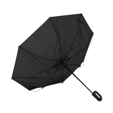 Parapluie pliable tempête en rPET ouverture et fermeture auto noir