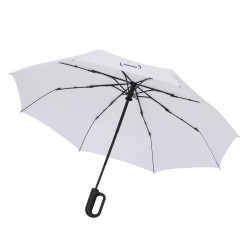 Parapluie pliable tempête en rPET ouverture et fermeture auto blanc