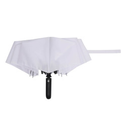 Parapluie pliable tempête en rPET ouverture et fermeture auto blanc