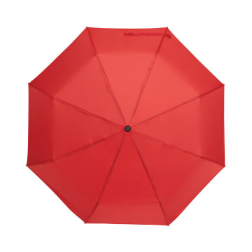 Parapluie pliable tempête en rPET ouverture et fermeture auto rouge