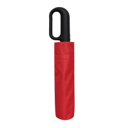 Parapluie pliable tempête en rPET ouverture et fermeture auto rouge