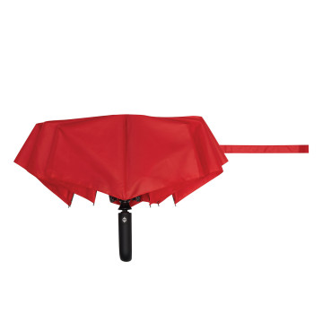 Parapluie pliable tempête en rPET ouverture et fermeture auto rouge