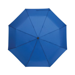 Parapluie pliable tempête en rPET ouverture et fermeture auto bleu