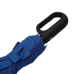 Parapluie pliable tempête en rPET ouverture et fermeture auto bleu