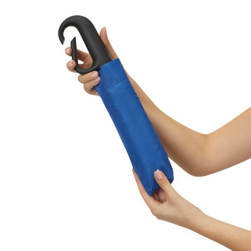Parapluie pliable tempête en rPET ouverture et fermeture auto bleu
