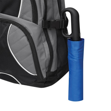 Parapluie pliable tempête en rPET ouverture et fermeture auto bleu