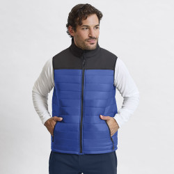 Veste mixte matelassée bi-matière sans manches