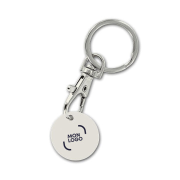 Porte-clés mousqueton jeton bio format 1 €