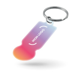 Porte-clés jeton format 1 € en alu