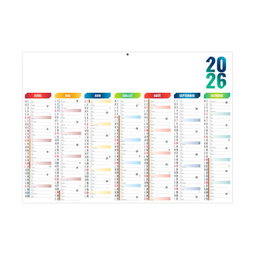 Calendrier bancaire rigide mini 27x20,8 cm marquage quadri