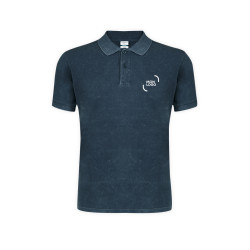 Polo mixte effet jean délavé