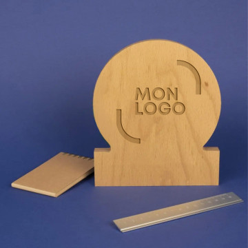 Trophée disque en bois gravure laser