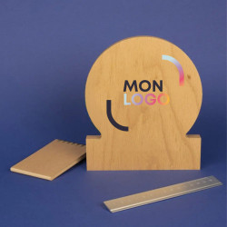 Trophée disque en bois marquage quadri