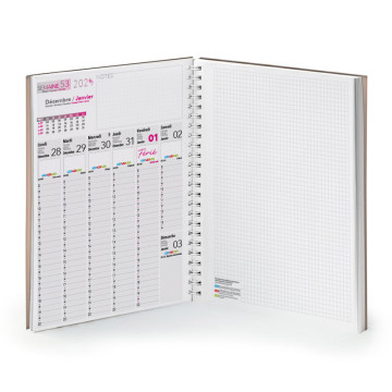 Agenda rigide A4 à spirale Alliance Book