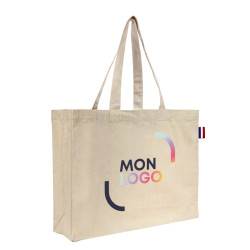 Sac cabas en coton naturel avec soufflets 220 g/m² Ubag®