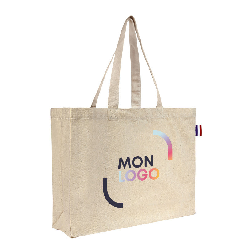Sac cabas en coton naturel avec soufflets 220 g/m² Ubag®