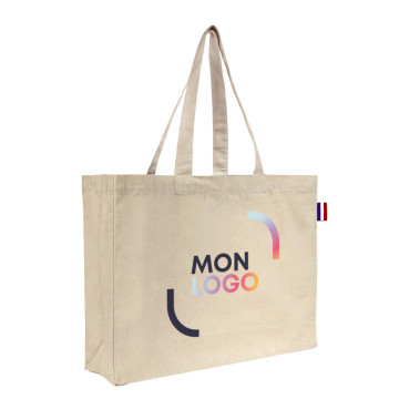 Sac cabas en coton naturel avec soufflets 220 g/m² Ubag®