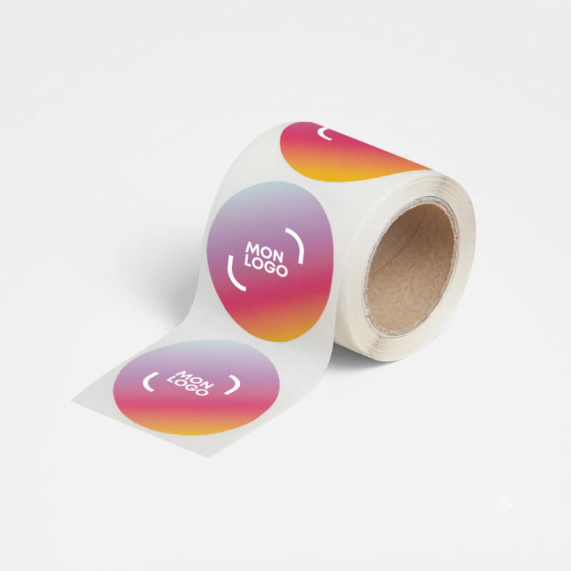 Sticker rond en rouleau