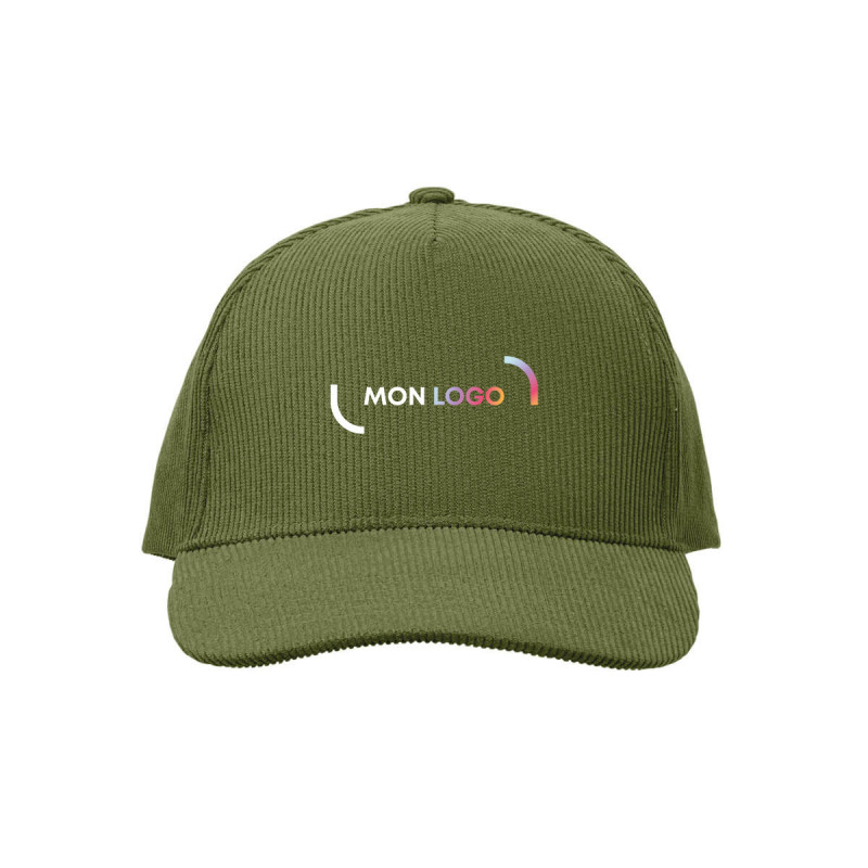 Casquette 5 pans en velours côtelé