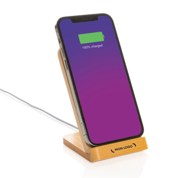 Chargeur à induction support téléphone bambou FSC