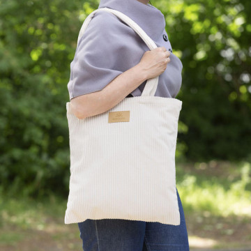 Sac shopping en velours côtelé recyclé 270 g/m²