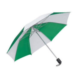 Parapluie pliable ouverture & fermeture manuelles vert/blanc