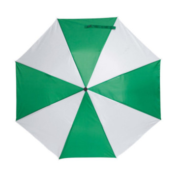 Parapluie pliable ouverture & fermeture manuelles vert/blanc