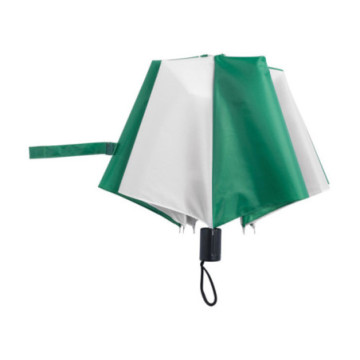 Parapluie pliable ouverture & fermeture manuelles vert/blanc