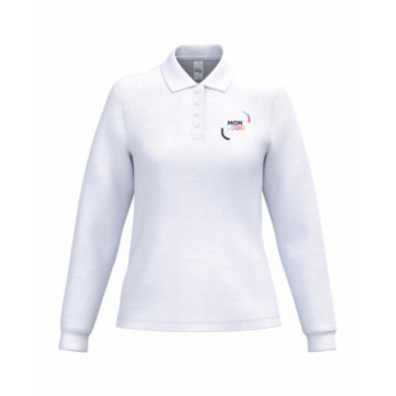 Polo manches longues femme LSL iDeal Basic® Mercia blanc