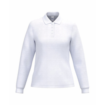 Polo manches longues femme LSL iDeal Basic® Mercia blanc