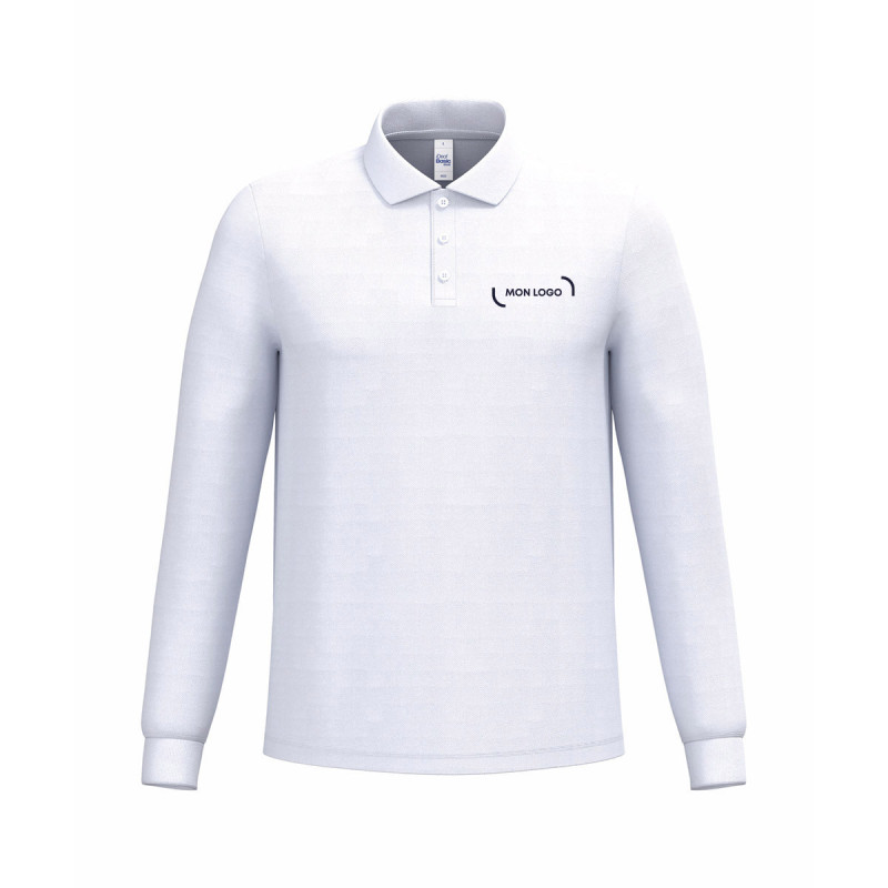Polo manches longues homme LSL iDeal Basic® Mercia blanc