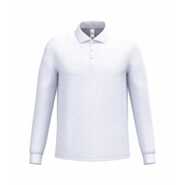 Polo manches longues homme iDeal Basic® Ceryn blanc