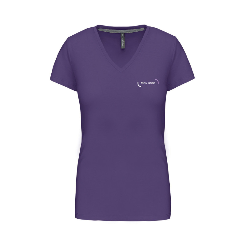 Tee-shirt femme Kariban® col V couleur