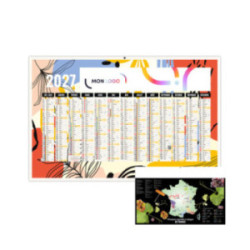 Calendrier bancaire rigide maxi 65x40,5 cm dos carte marq quadri