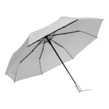 Parapluie pliable tempête ouverture & fermeture auto gris clair