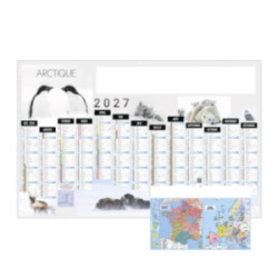 Calendrier bancaire rigide maxi 65x40,5 cm dos carte marq 1 coul