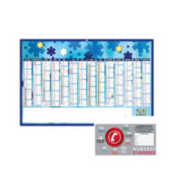 Calendrier bancaire rigide maxi 65x40,5 cm dos carte marq 1 coul