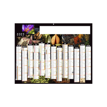 Calendrier bancaire rigide medium 43x33,5 cm marquage 1 couleur