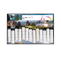 Calendrier bancaire rigide maxi 65x40,5 cm dos blanc marq quadri