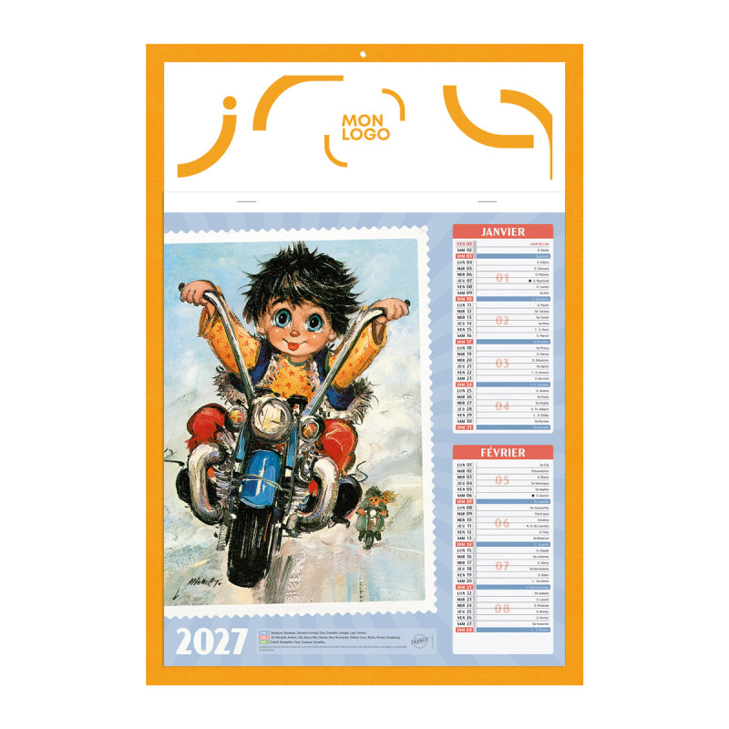 Calendrier bloc agrafé avec feuillets détachables  Les Mömes