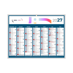 Calendrier classique medium bleu 42x32 cm marquage quadri